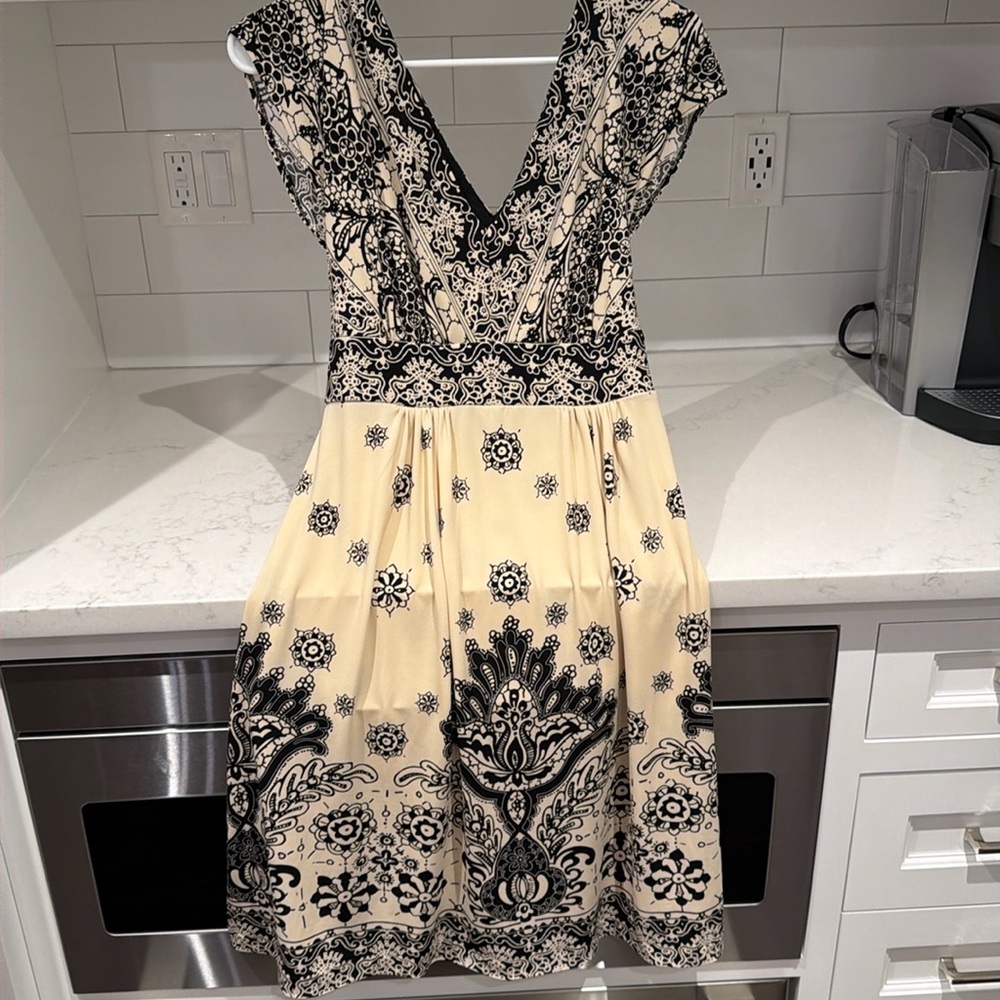 Beautiful black/cream dress, never worn, Trulli, size 10